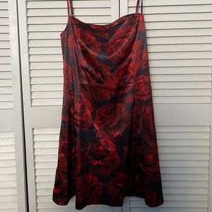 Delia’s Silk Red Rose Dress
